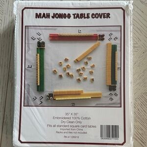 Mah Jongg Table Cover - Embroidered Cotton
